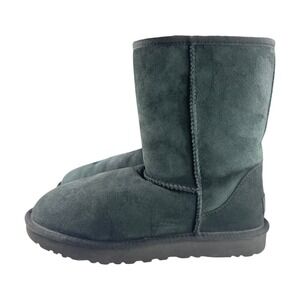 UGG Classic Short Boots Black Suede Sheepskin Women's Size 9 EU 40